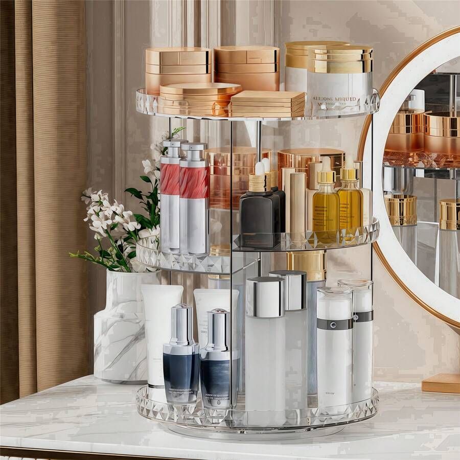Cosmetics Makeup Organizer 3D Rotating 360