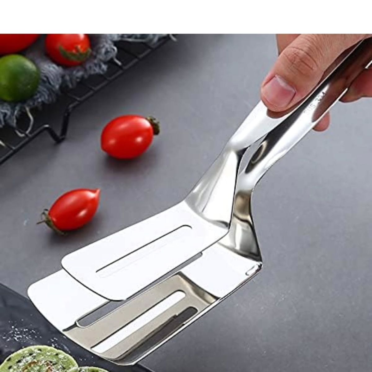 Multifunctional Stainless Steel Food Spatula Tongs