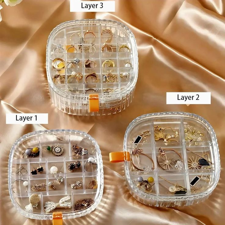 3 layer Transparent Jewelry organizer