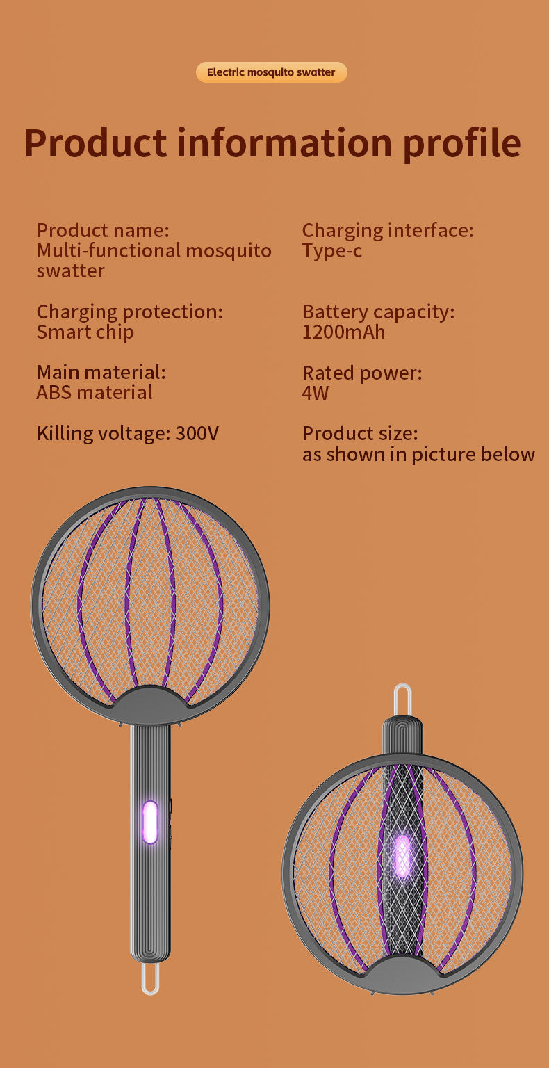 Foldable Mosquito Racket 2-in-1