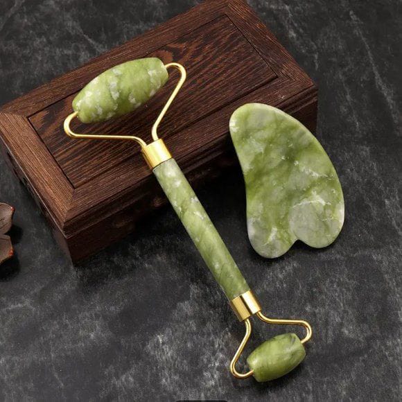 Flawless Jade Roller With Stone (Marble) Face Roller Flawless Facial Massager