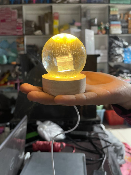 3D Crystal Ball LED Lamp with Islamic Calligraphy